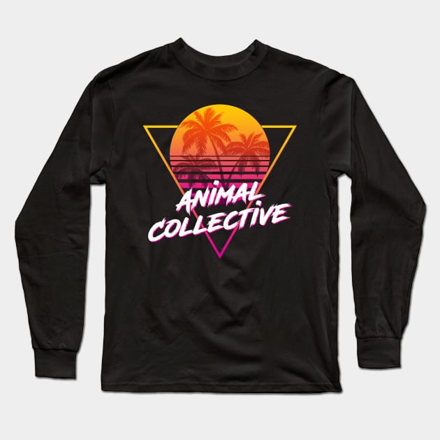 Animal Collective - Proud Name Retro 80s Sunset Aesthetic Design Long Sleeve T-Shirt by DorothyMayerz Base